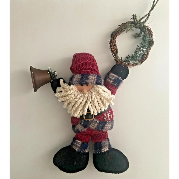 Rustic Plush Santa Christmas Collectible Ornaments, Set of 2, 10.5" to 14"H - Picture 11 of 13